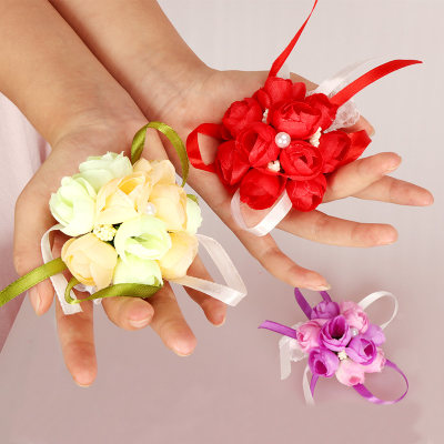 婚庆手环花朵姐妹手花舞蹈伴娘手腕花演出新娘韩式结婚礼唯美腕花 虎窝淘