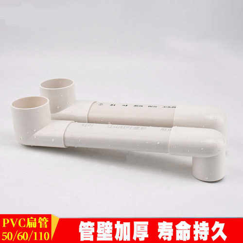 PVC扁管50 63 75 110椭圆管地漏移位器洗衣机下水移位 圆扁管配件 - 图1