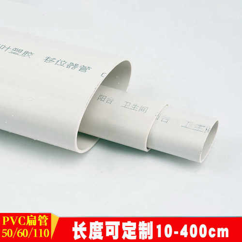 PVC扁管50 63 75 110椭圆管地漏移位器洗衣机下水移位 圆扁管配件 - 图0
