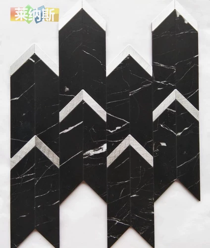 Самостоятельная северная шестиугональная кирпичная туалетная туалетная металлическая алмазная кухня мозаика белая мраморная мраморная плитка ванной комнаты
