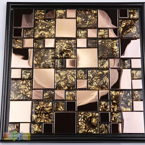 Металлическая стеклянная мозаика, головоломка, розовое золото