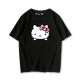 Hello kitty, летняя брендовая футболка с коротким рукавом с круглым воротником, в корейском стиле