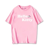 Hello Kitty, белая хлопковая черная футболка, короткий рукав, в корейском стиле