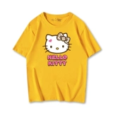 Hello kitty, летняя брендовая футболка с коротким рукавом с круглым воротником, в корейском стиле