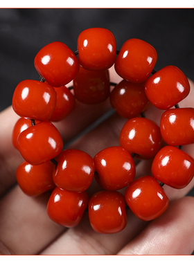 朱砂供菩提老型珠单圈手链