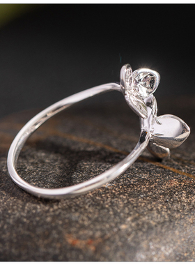 简森系s925银三叶草开口指环