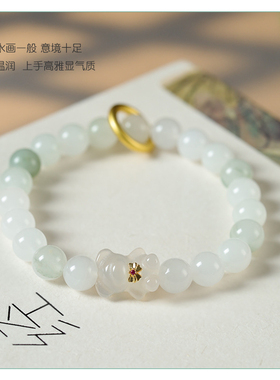 天山翠珠搭配玛瑙小方糖仙气手链