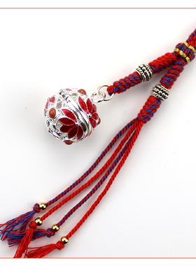 手搓棉线可打开景泰蓝香囊球挂件