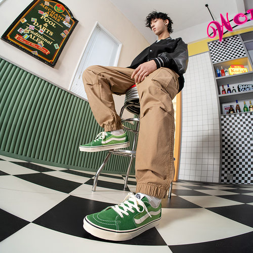 Vans范斯官方 SK8-Low绿色简约复古男鞋女鞋板鞋低帮 - 图1