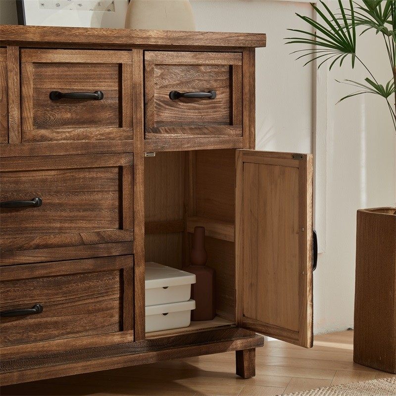 美式实木客厅柜储物柜复古斗柜餐边柜简约床头柜免安装玄关收纳柜,淘宝优惠券,粉丝福利购,淘宝优惠卷