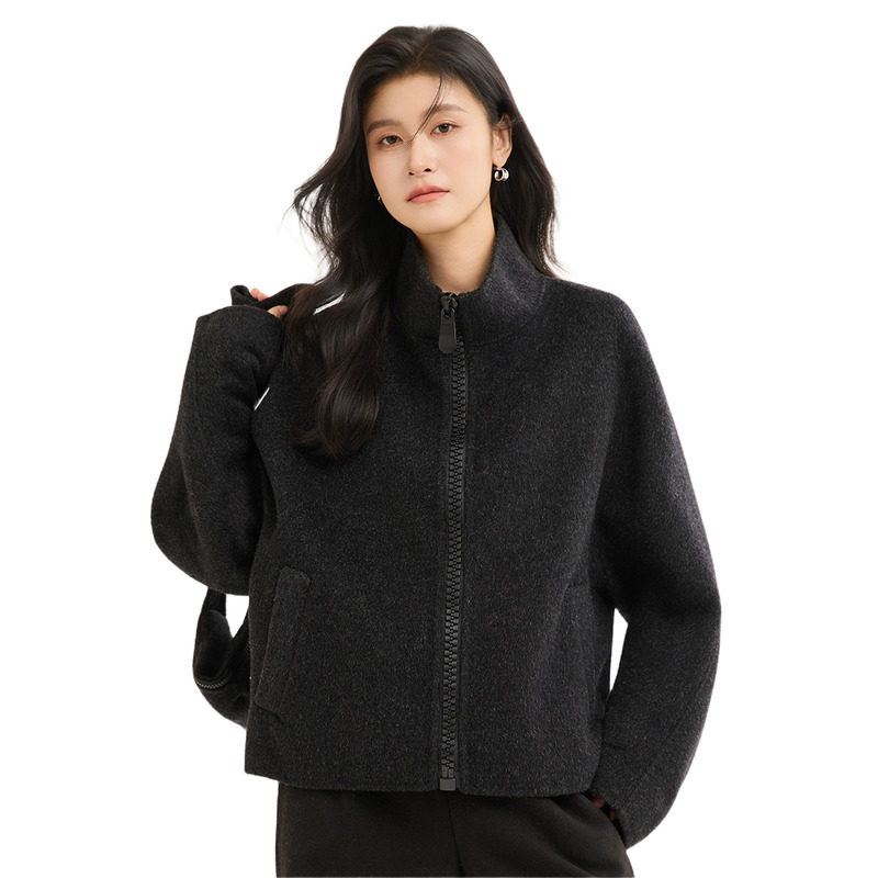 金菊带包【绵羊毛100%】25年新款冬季立领拉链个性潮流女式大衣,淘宝优惠券,粉丝福利购,淘宝优惠卷