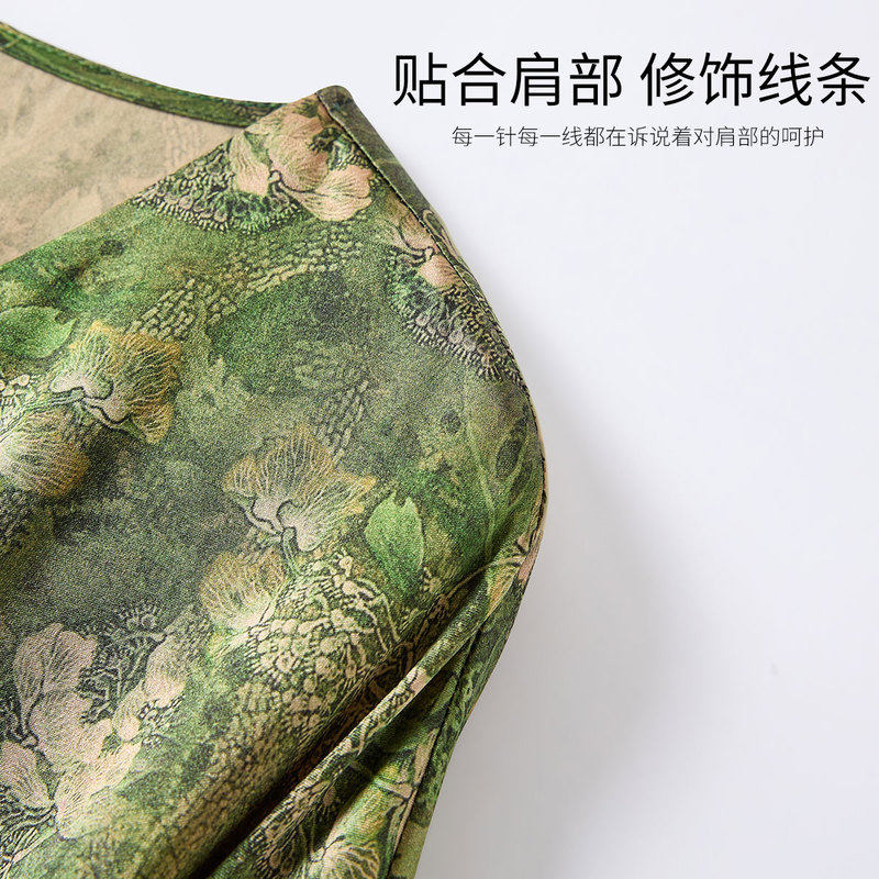 金菊19姆米弹力缎2025妈妈装V领国风套头宽松透气上衣女式T恤,淘宝优惠券,粉丝福利购,淘宝优惠卷