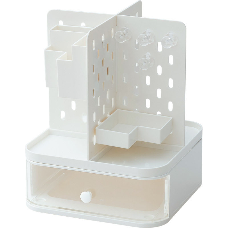 Desktop storage box rotatable hole board drawer-type student pen holder work position shelf desk stationery organization box