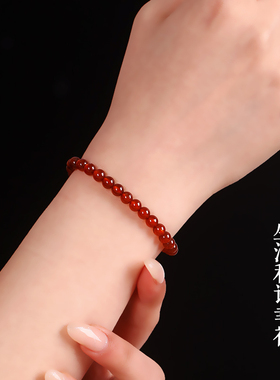 天然石榴石手串女水晶手链女款