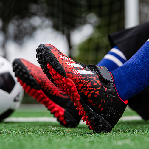 正品姆巴佩猎鹰儿童足球鞋男童小学生魔术贴tf碎钉C罗足球训练鞋 - 图2