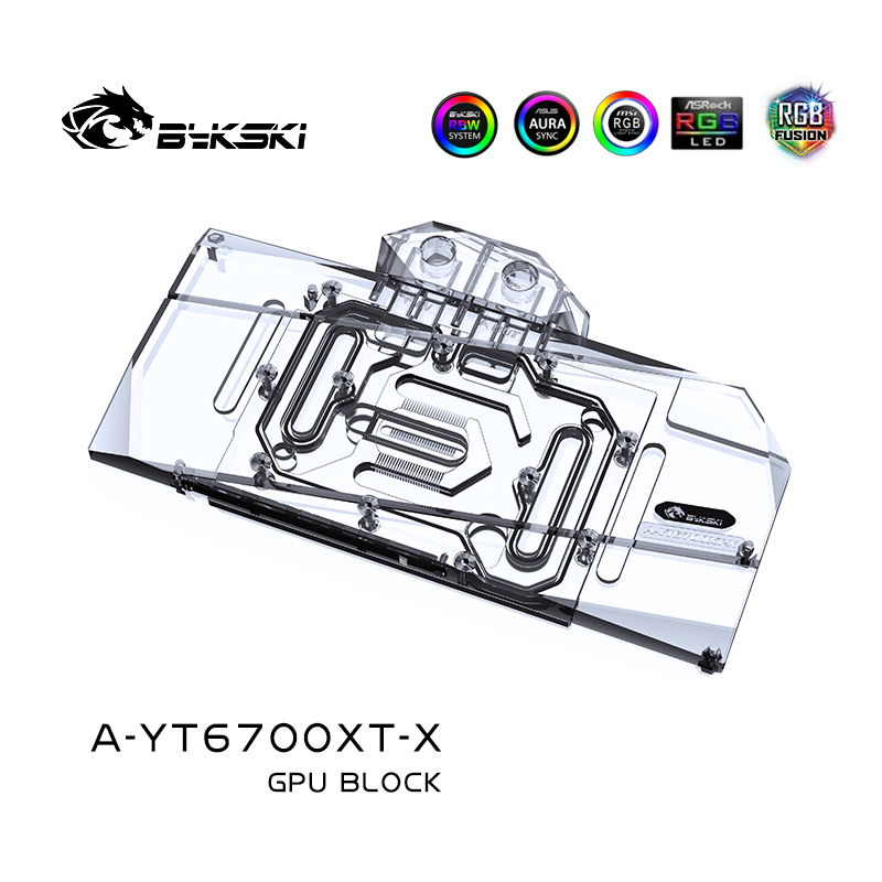 Bykski A-YT6700XT-X 显卡水冷头 盈通Yeston RX6700XT 六道兵甲 - 图1