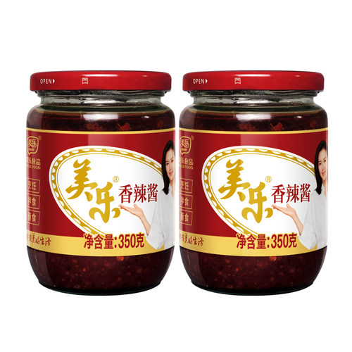 美乐香辣酱350g*2瓶四川自贡富顺炒菜辣椒酱火锅底料调料酱 - 图3