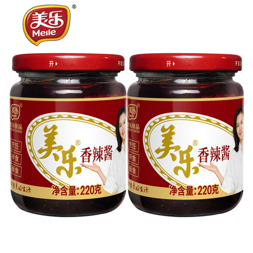 美乐香辣酱220gx2瓶四川富顺家常炒菜辣椒酱火锅底料川菜调料酱 - 图0