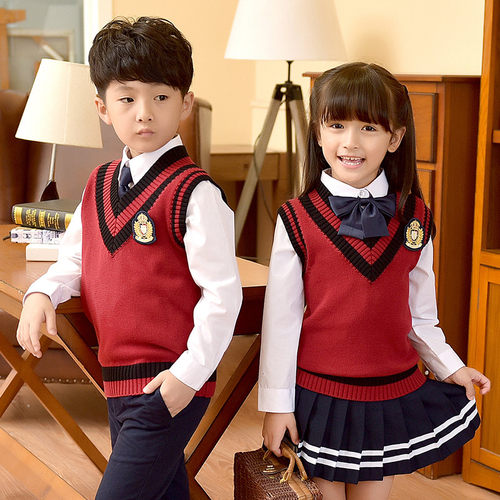 幼儿园园服春秋季英伦学院风校服男女童装毛衣老师套装小学生班服 - 图2