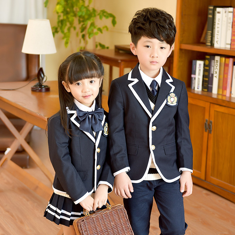 班服男童女童儿童装秋冬季韩版幼儿园园服小学生西装礼服校服套装 - 图1