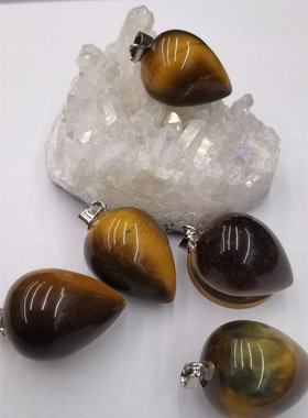 天然玛瑙圆锥灵摆项链吊坠裸石