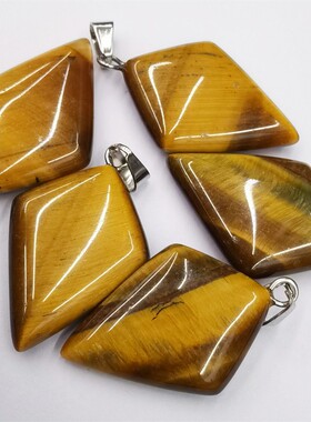 情侣水晶玛瑙棱形项链吊坠宝石