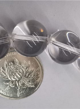 情侣天然白水晶圆珠念珠佛珠DIY