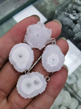 天然太阳花晶体自然片吊坠饰品