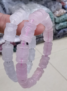 10*14MM天然粉水晶招财转运手链