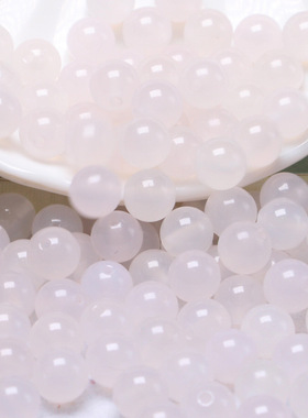 白玛瑙圆珠串珠玉髓佛珠配件