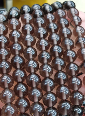 情侣天然通透体冰耀裸石圆珠串珠