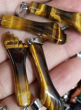 天然水晶玛瑙天然石佛手项链吊坠