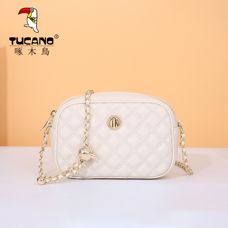 啄木鸟女包2025新款菱格链条包小方包真皮轻便手机包单肩斜挎包潮,淘宝优惠券,粉丝福利购,淘宝优惠卷