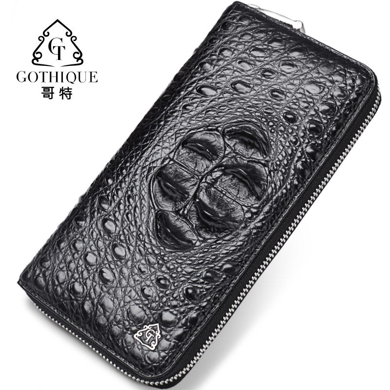 哥特真男长款大容量正品鳄鱼皮钱包 哥特钱包