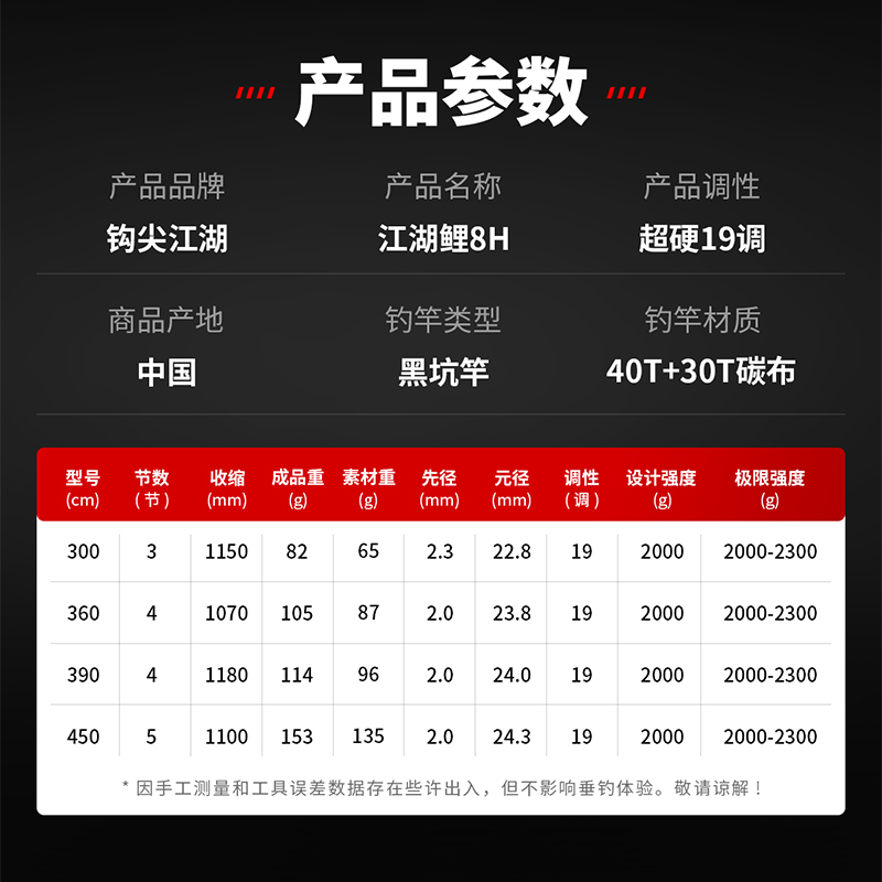 钩尖江湖白虎升级版江湖鲤8H速斗专业黑坑飞鱼抢鱼19调手杆台钓竿 - 图3