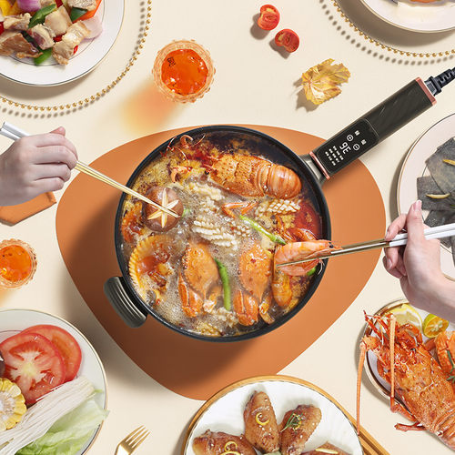 新疆西藏包邮智能电炒锅炒菜多功能万能锅家用不粘锅大容量电煮锅 - 图2
