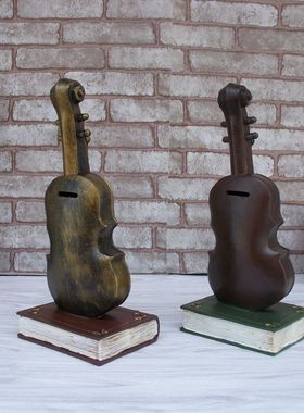 树脂小提琴橱窗摄影道具存钱罐