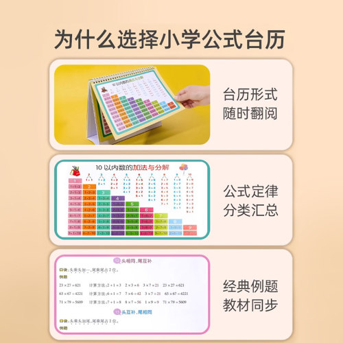 一年级加法加减法口诀表10以内的分解与组成挂图数学公式台历大全-图0