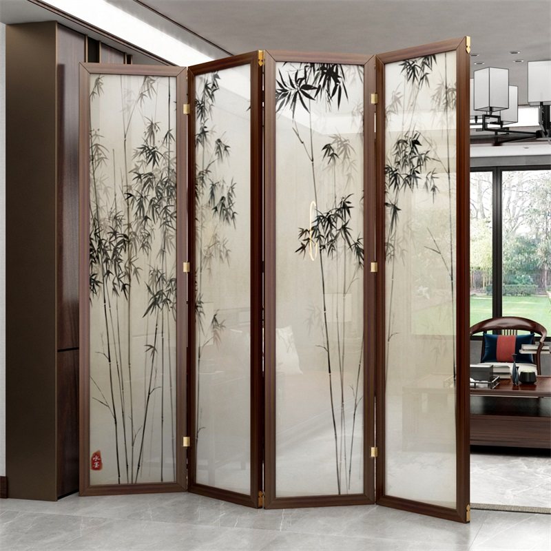 可折叠移动屏风隔断客厅新中式办公室房间分割神器实木屏风遮挡板,淘宝优惠券,粉丝福利购,淘宝优惠卷