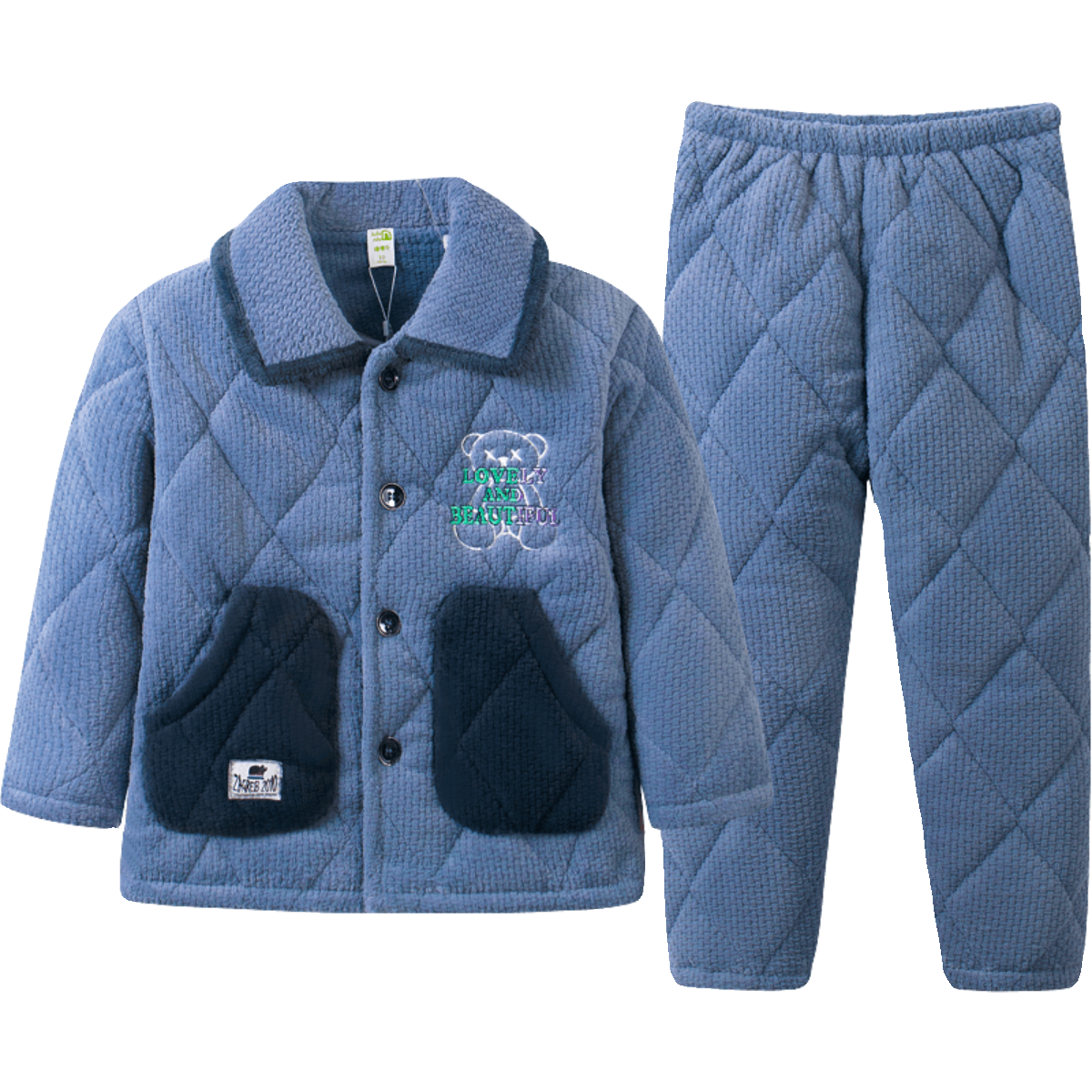 噜噜牛冬季儿童睡衣男孩法兰绒夹棉三层加厚加绒中大童男童家居服,淘宝优惠券,粉丝福利购,淘宝优惠卷