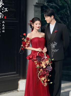 手臂花儿一朵朵 臂环仿真花写真摄影结婚庆新娘领证拍照花艺 红色