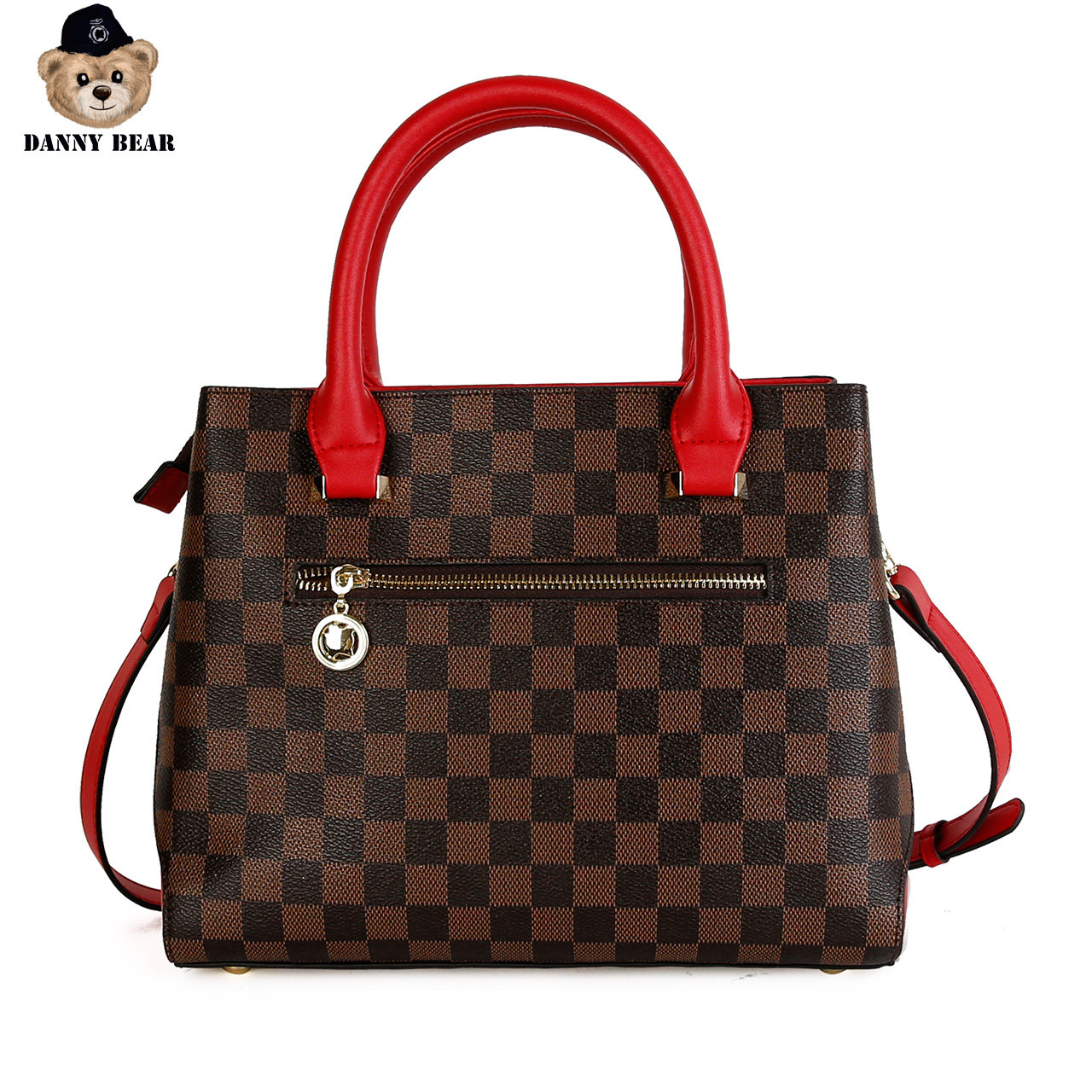 丹尼熊经典手提格子格纹优雅斜挎包 丹尼熊箱包女士包袋