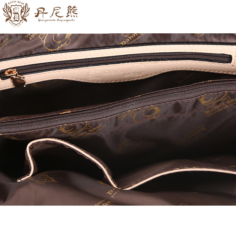 丹尼熊女欧美范咖啡格仔熊单肩包 丹尼熊箱包女士包袋