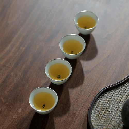 纯银999茶杯包银杯纯手工景德镇白瓷杯主人杯品茗杯套装茶杯 清新 - 图0