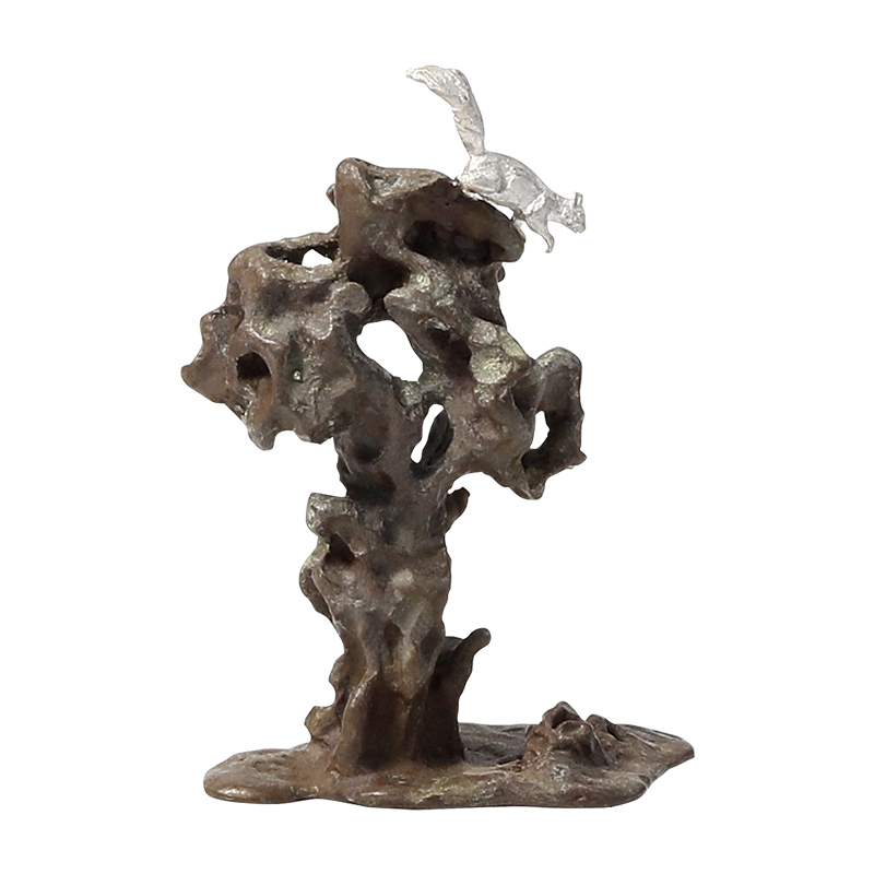 纯手工香炉香插香道配件香器银松鼠黄铜太湖石家用便携线香炉香座 - 图3