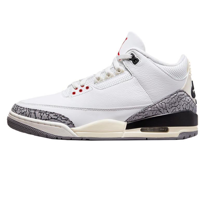 Air Jordan 3 AJ3 白水泥 爆裂纹 复古中帮男子篮球鞋 DN3707-100 - 图3