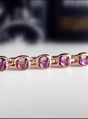台湾紫色玛瑙锆石漂亮抗疲劳手链