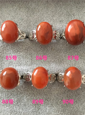 水晶原创火焰红南红玛瑙戒指女款 大戒面开口简约设计