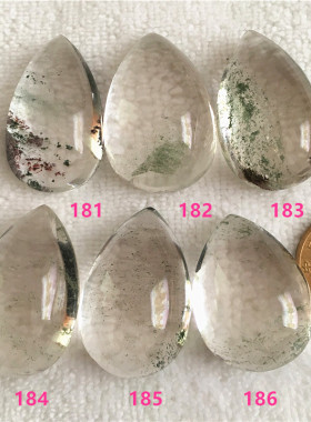 天然水晶景石红绿幽灵吊坠