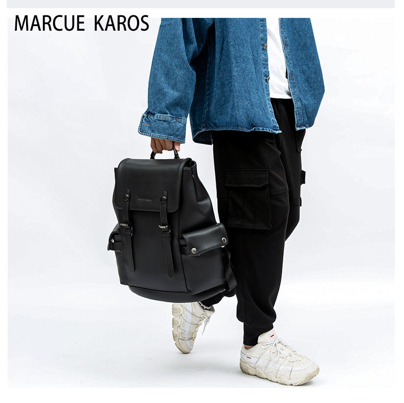 英国mk男士真皮潮牌ins旅行双肩包 tanzun天尊双肩背包